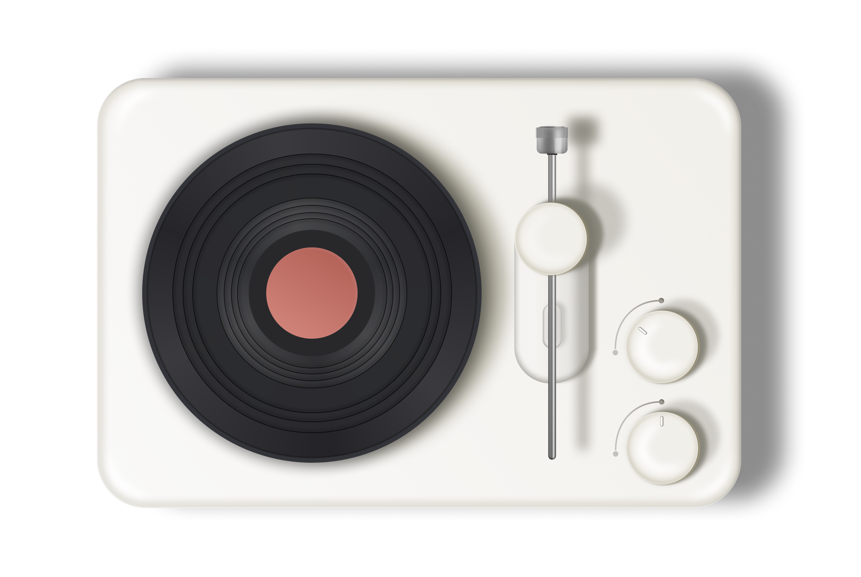 Vinyl turntable illustration — Figma exploration (2 of 4)